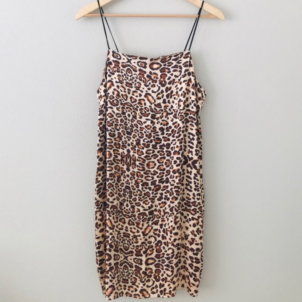 TopShop leopard print slip dress